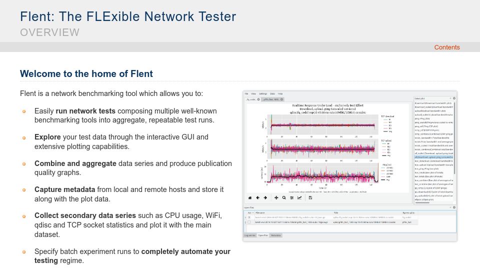 Screenshot of flent.org: Flent: The FLExible Network Tester