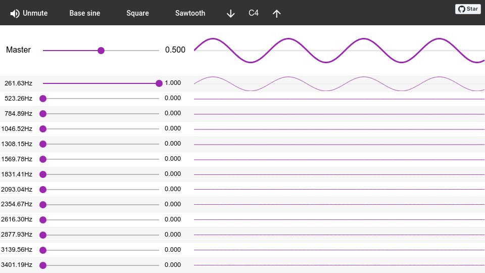 Screenshot of teropa.info: Harmonics Explorer