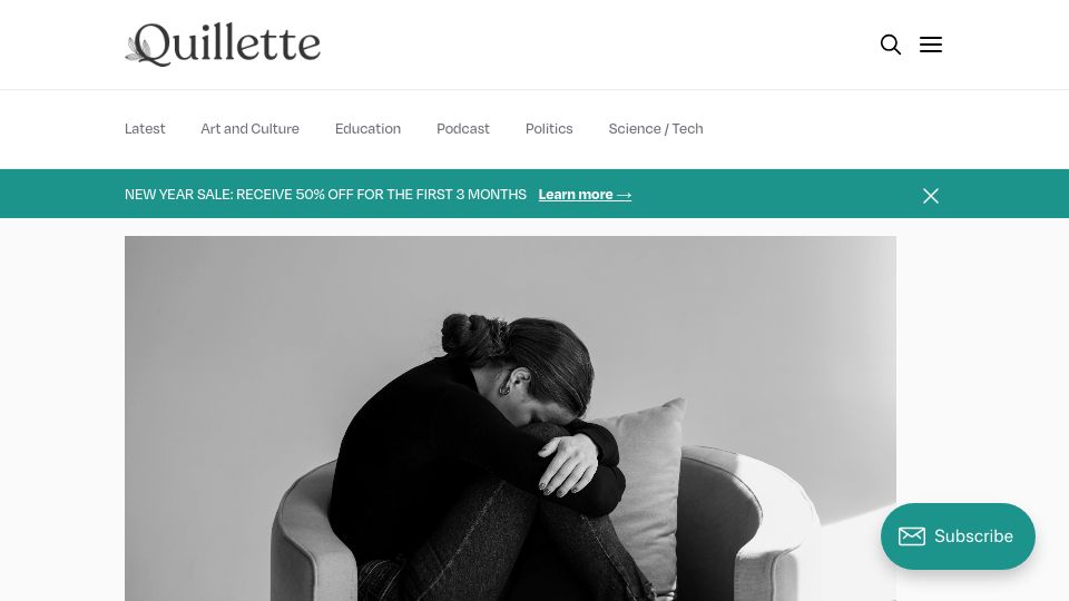 Screenshot of quillette.com: Laws of Pessimism
