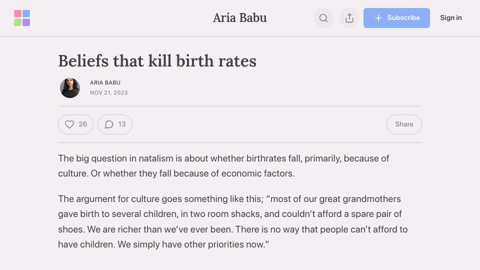 Screenshot of ariababu.co.uk: Beliefs that kill birth rates