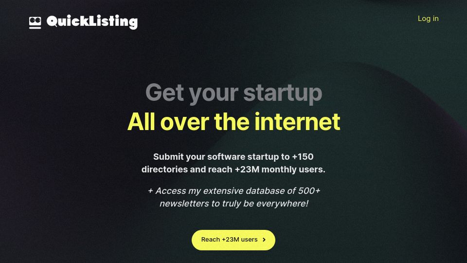 Screenshot of quicklist.ing: Show HN: Submit your startup in 150 directories in 5 min
