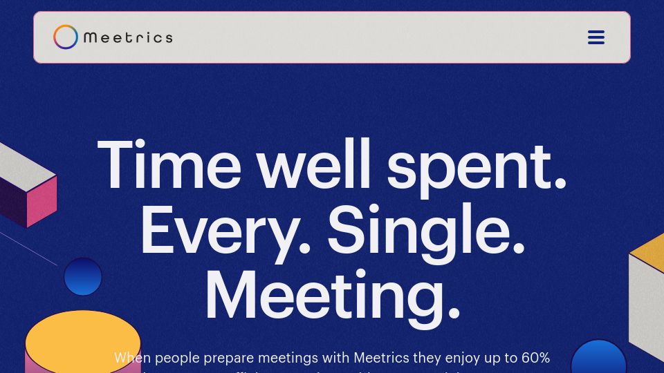 Screenshot of meetrics.ai: Why focus on AI meeting transcripts if the real problem is bad meeting prep?