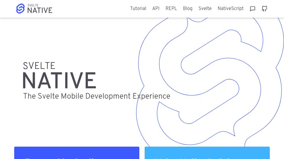 Screenshot of svelte-native.technology: Svelte Native