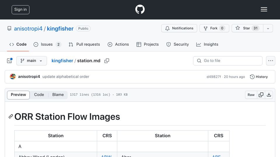 Screenshot of github.com: UK 2022 rail station flow images