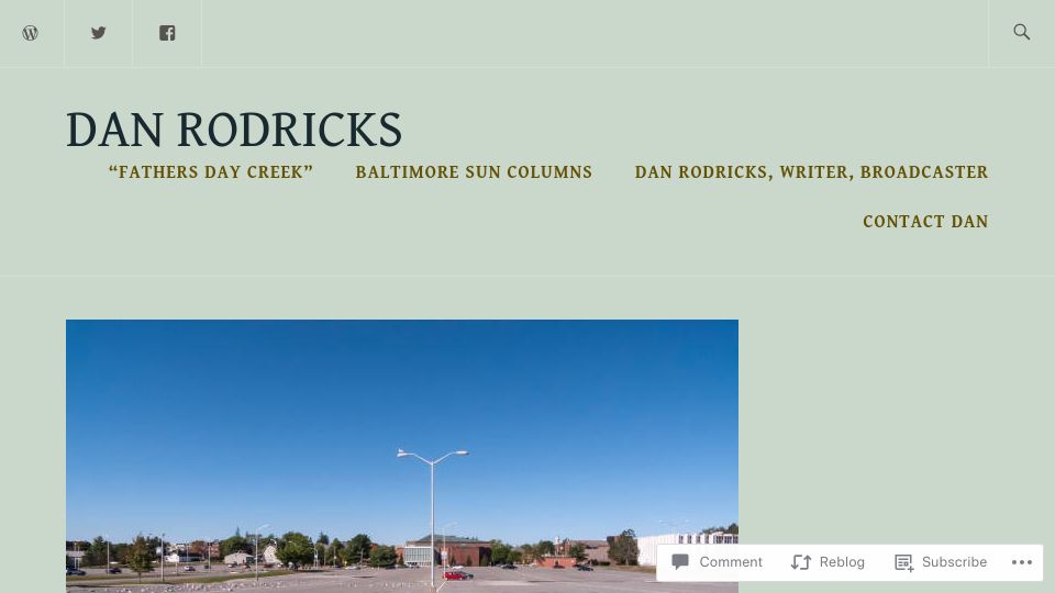 Screenshot of danrodricks.com: Tear up unused parking lots, plant trees