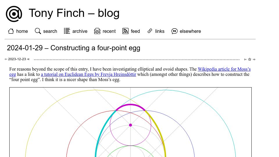 Screenshot of dotat.at: Constructing a Four-Point Egg