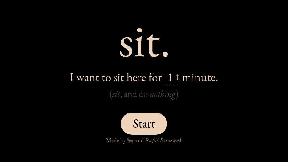 Screenshot of sonnet.io: Sit.