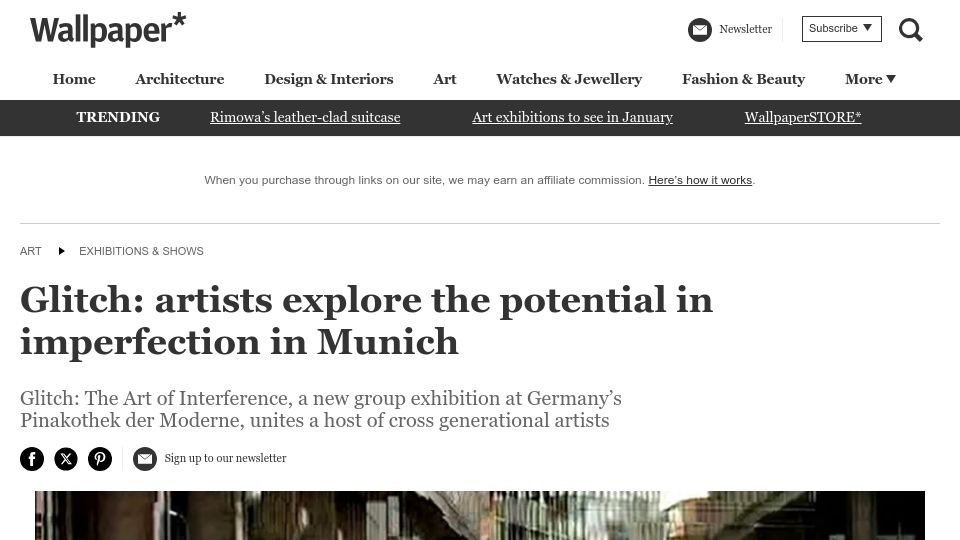 Screenshot of wallpaper.com: Glitch Exhibition in Munich: The Art of Interference