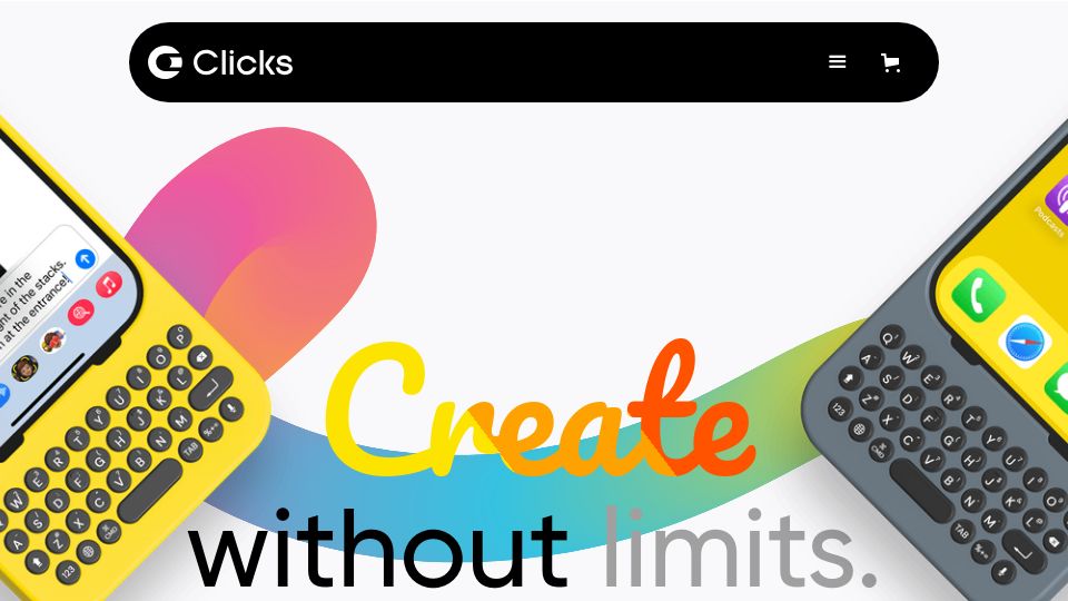 Screenshot of clicks.tech: Clicks – Physical keyboard for iPhone