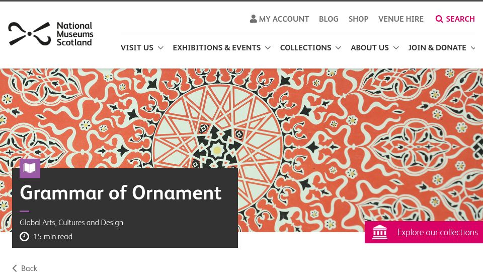 Screenshot of nms.ac.uk: Grammar of Ornament