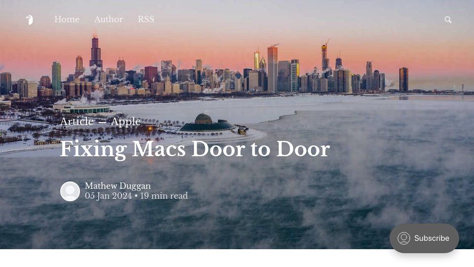 Screenshot of matduggan.com: Fixing Macs door to door
