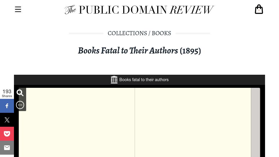 Screenshot of publicdomainreview.org: Books fatal to their authors (1895)