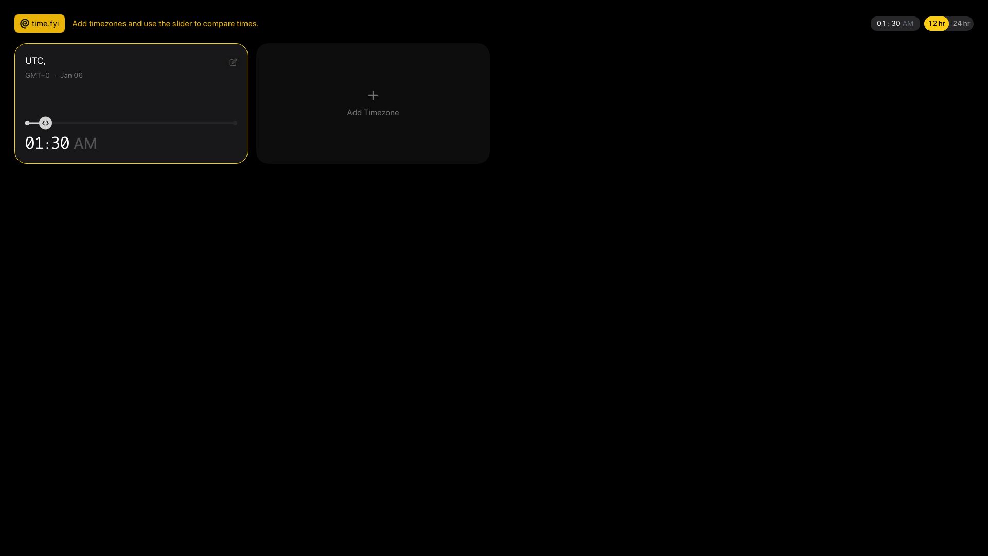 Screenshot of time.fyi: Show HN: I made a tool to compare time zones
