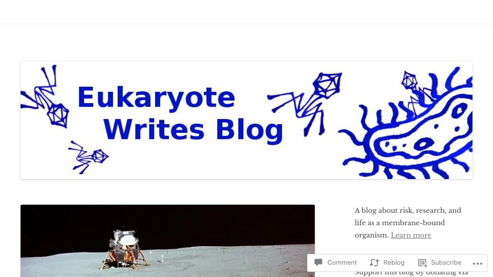 Screenshot of eukaryotewritesblog.com: Defending against hypothetical moon life during Apollo 11