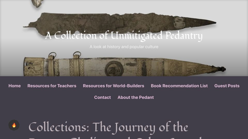 Screenshot of acoup.blog: The journey of the Roman gladius and other swords