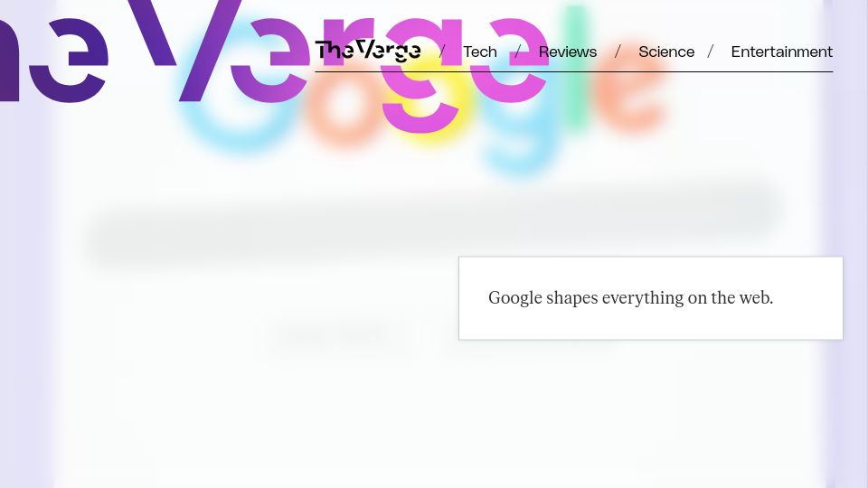 Screenshot of theverge.com: How Google perfected the web