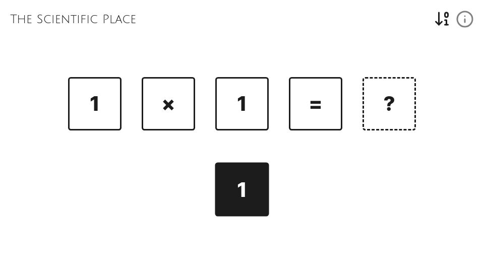 Screenshot of scientific.place: Show HN: I made an interactive math crossword puzzle with infinite levels