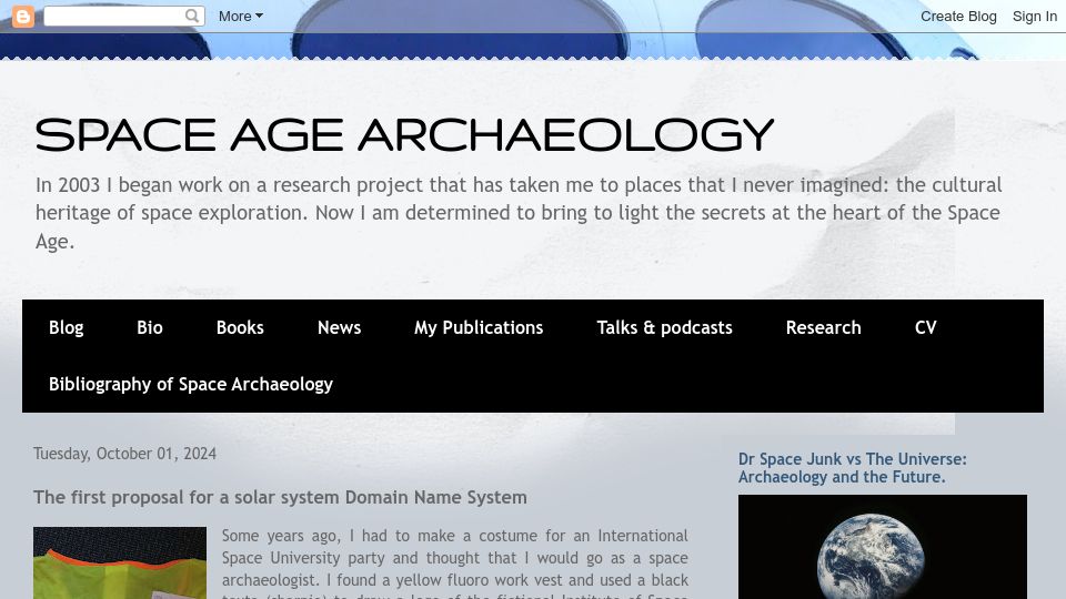 Screenshot of zoharesque.blogspot.com: The first proposal for a solar system domain name system