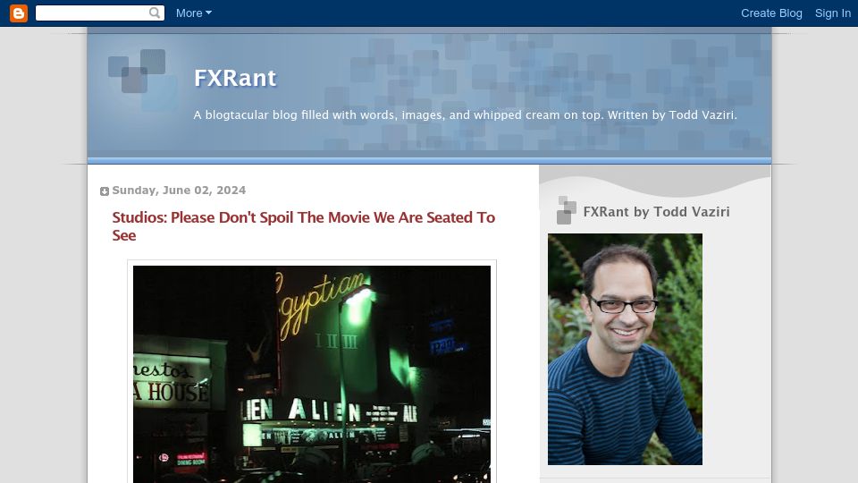 Screenshot of fxrant.blogspot.com: Studios: Please Don't Spoil the Movie We Are Seated to See