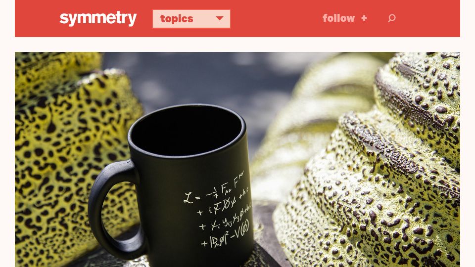 Screenshot of symmetrymagazine.org: The deconstructed Standard Model equation