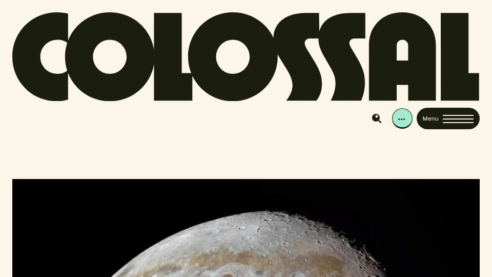 Screenshot of thisiscolossal.com: A Photo of the Moon
