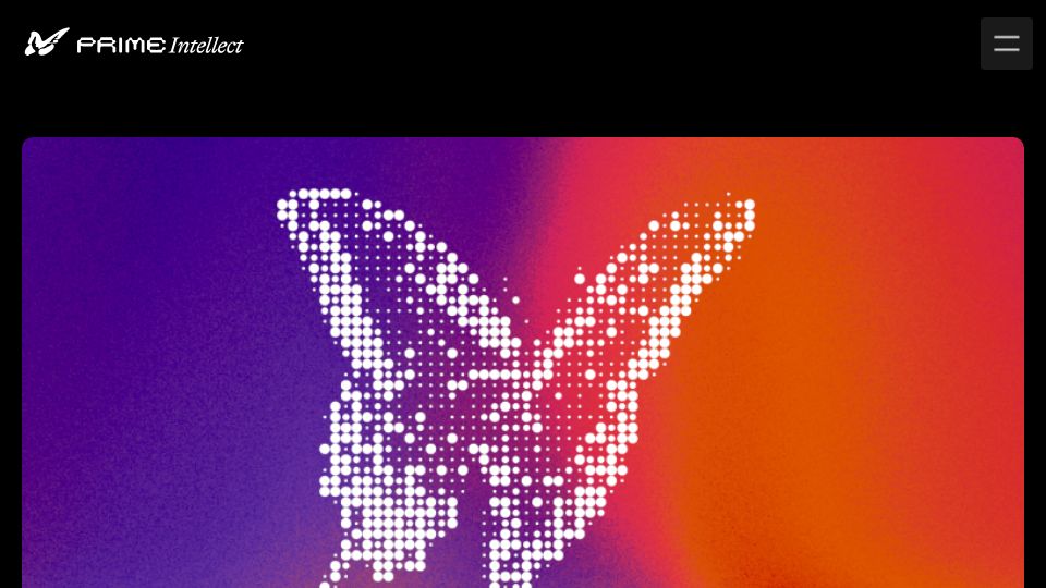 Screenshot of primeintellect.ai: INTELLECT–1: Launching the First Decentralized Training of a 10B Parameter Model