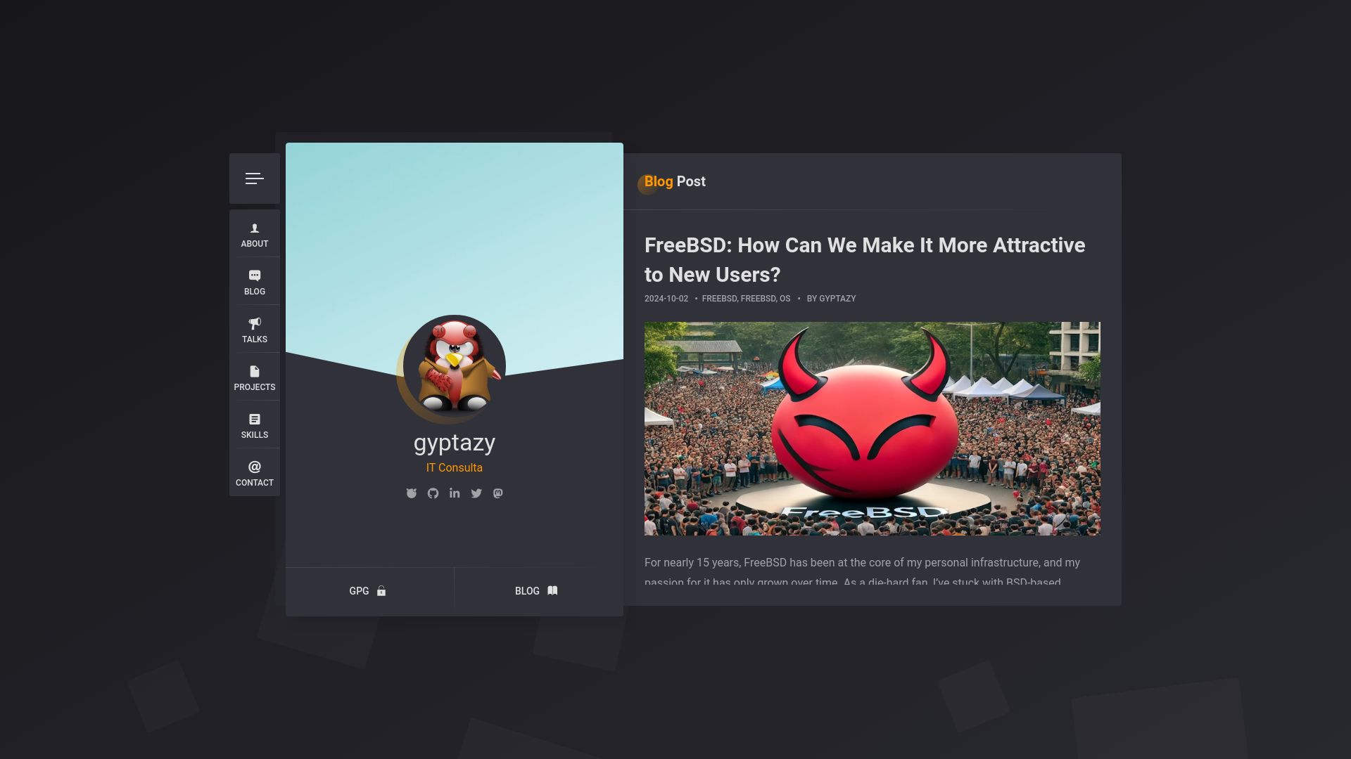 Screenshot of gyptazy.com: FreeBSD: How Can We Make It More Attractive to New Users?