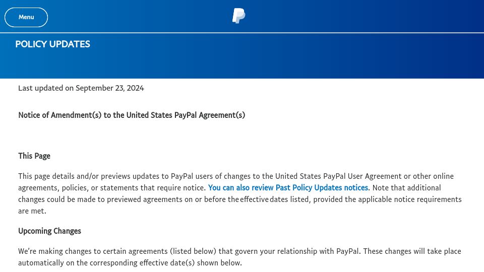 Screenshot of paypal.com: PayPal (USA) will automatically share data about you to participating stores