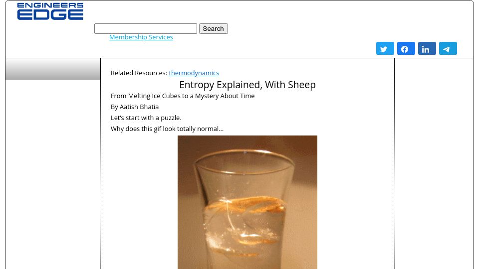 Screenshot of engineersedge.com: Entropy Explained, with Sheep (2016)