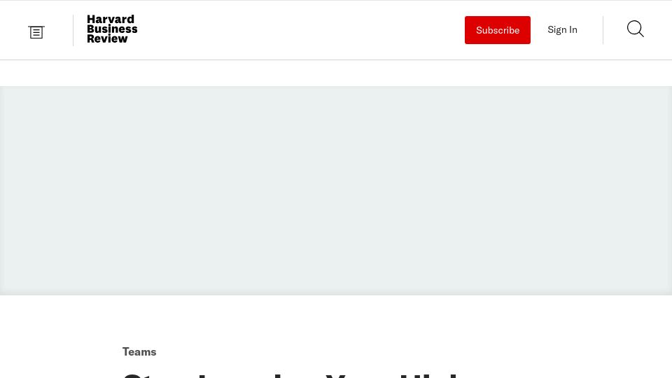 Screenshot of hbr.org: Stop Ignoring Your High Performers