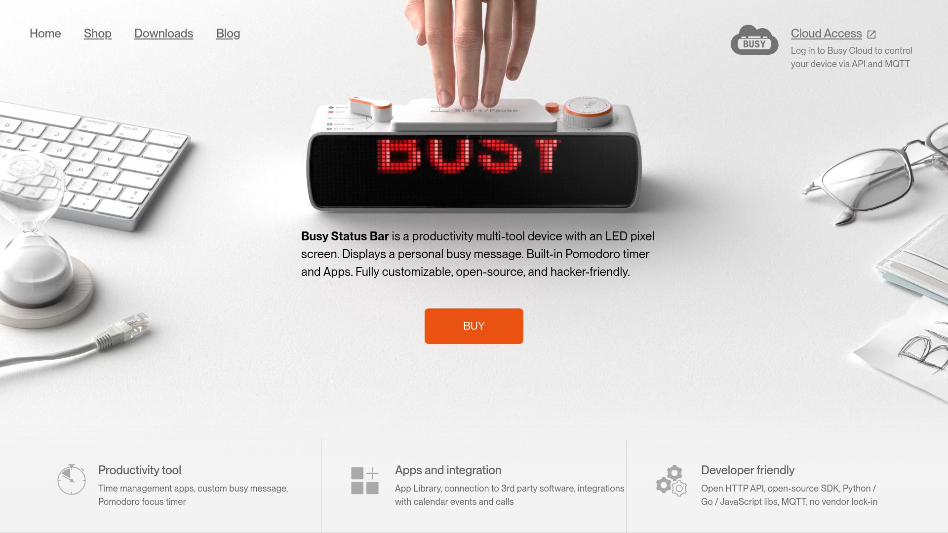Screenshot of busy.bar: Busy Status Bar