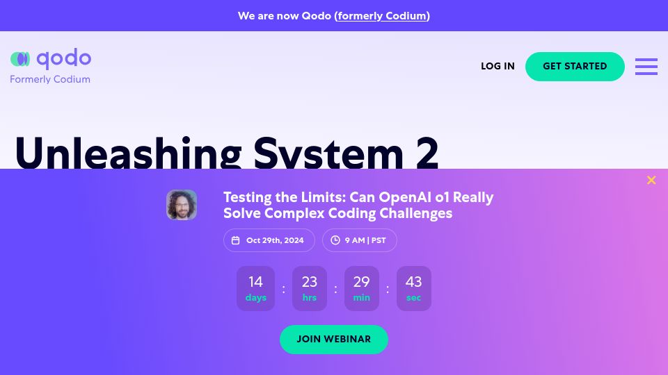 Screenshot of qodo.ai: AlphaCodium outperforms direct prompting of OpenAI's o1 on coding problems