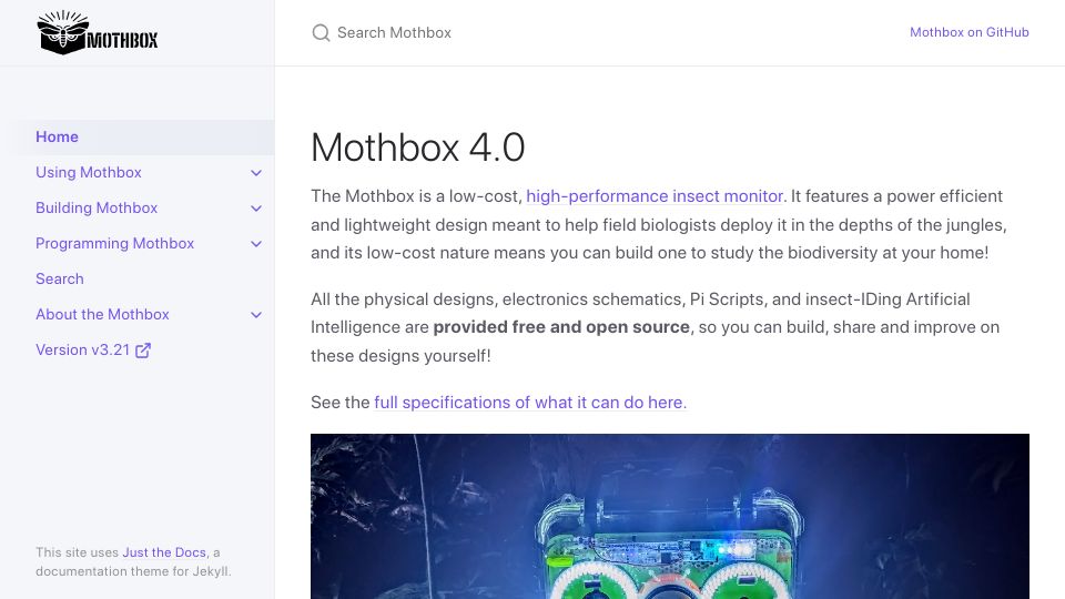 Screenshot of digital-naturalism-laboratories.github.io: Mothbox 4.0
