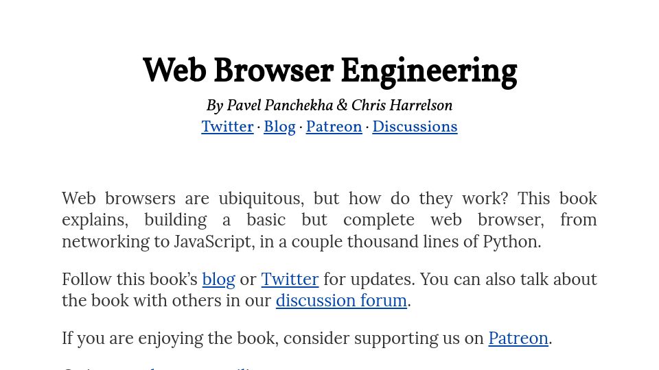 Screenshot of browser.engineering: Web Browser Engineering (2021)