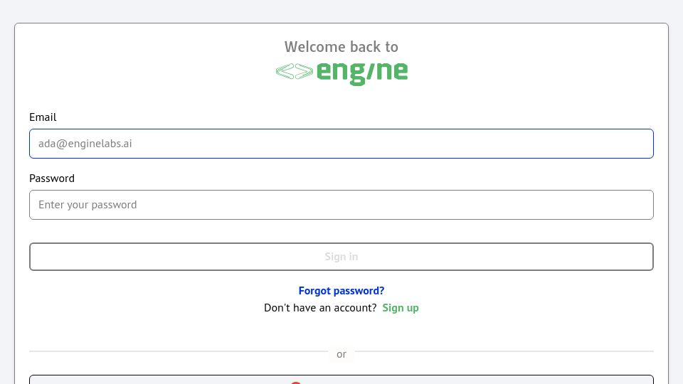 Screenshot of app.enginelabs.ai: Show HN: Engine – AI-powered IDE in the browser