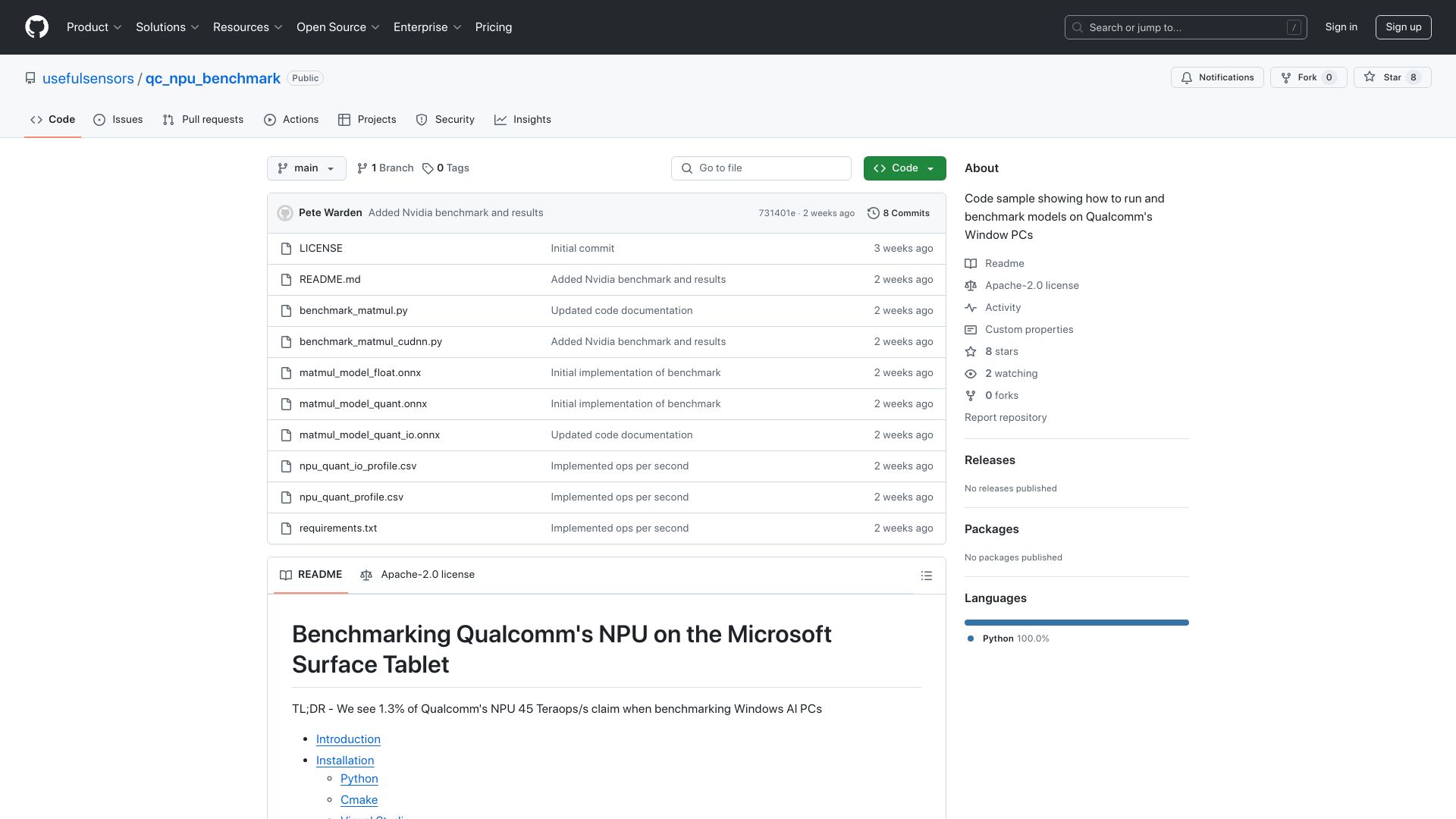 Screenshot of github.com: AI PCs Aren't Good at AI: The CPU Beats the NPU