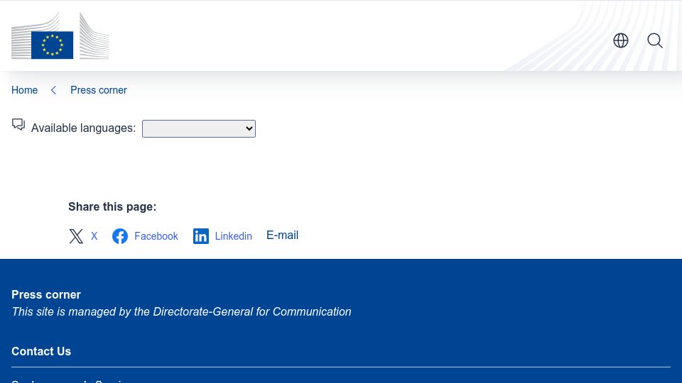 Screenshot of ec.europa.eu: Commission concludes that X should not be designated under the DMA
