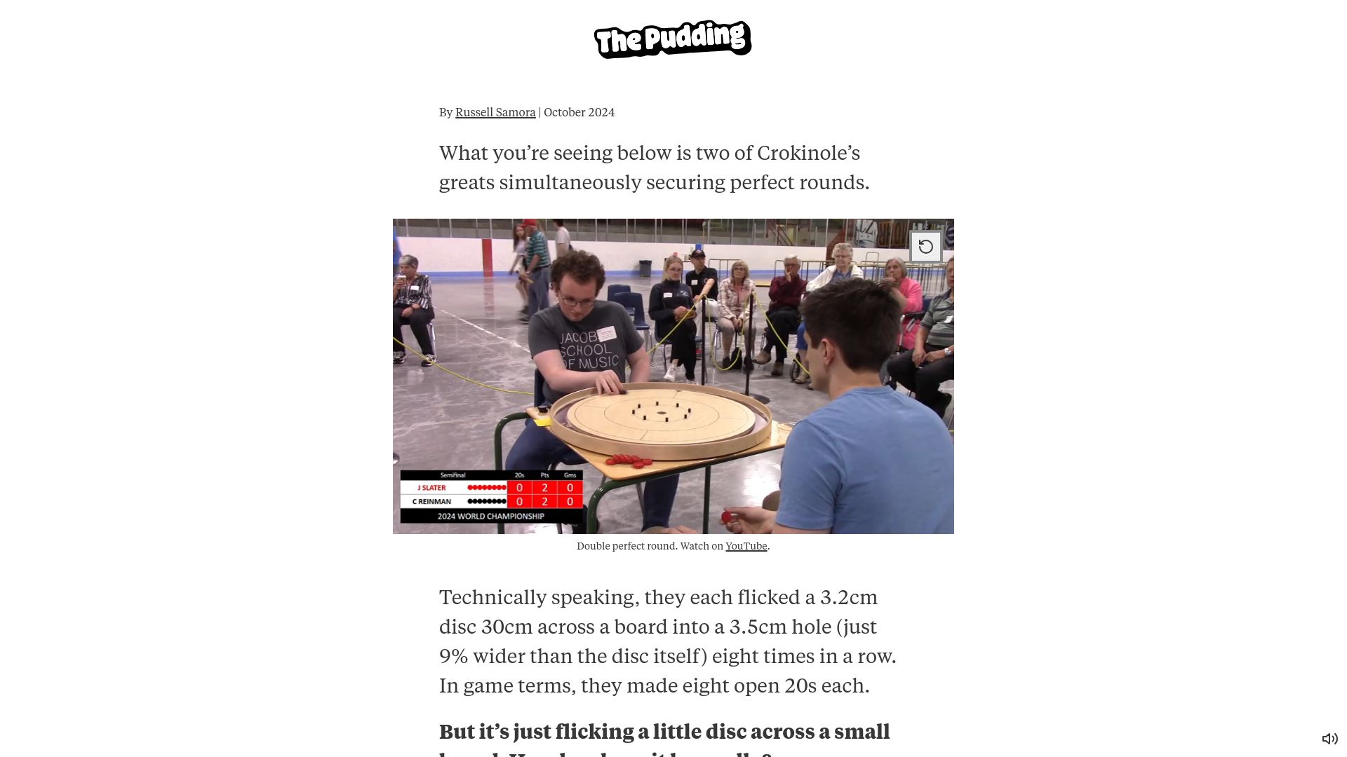 Screenshot of pudding.cool: Crokinole
