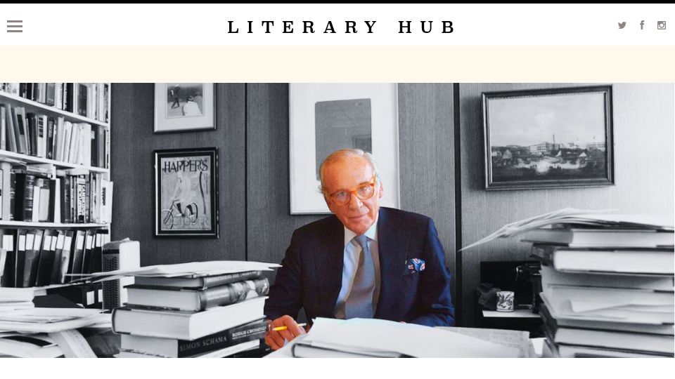 Screenshot of lithub.com: The Remarkable Legacy of Lewis Lapham