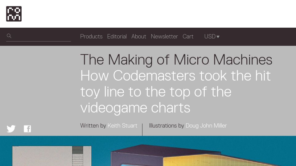 Screenshot of readonlymemory.com: The Making of Micro Machines