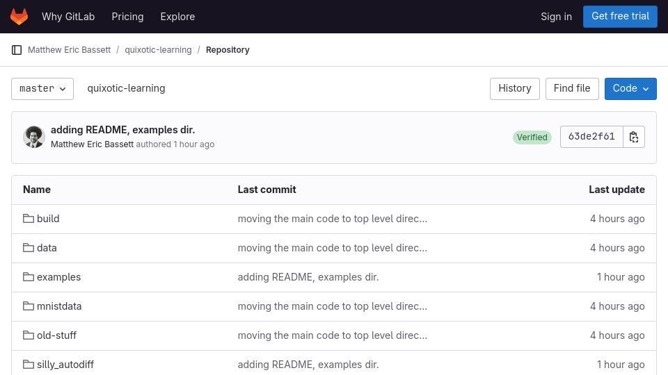 Screenshot of gitlab.com: Show HN: I wrote an autodiff in C++ and implemented LeNet with it