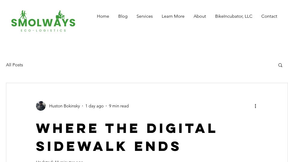 Screenshot of smolways.com: Where the Digital Sidewalk Ends
