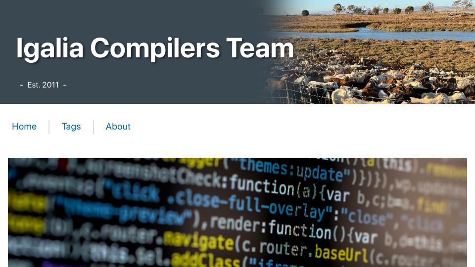 Screenshot of blogs.igalia.com: Compiling Bigloo Scheme to WebAssembly