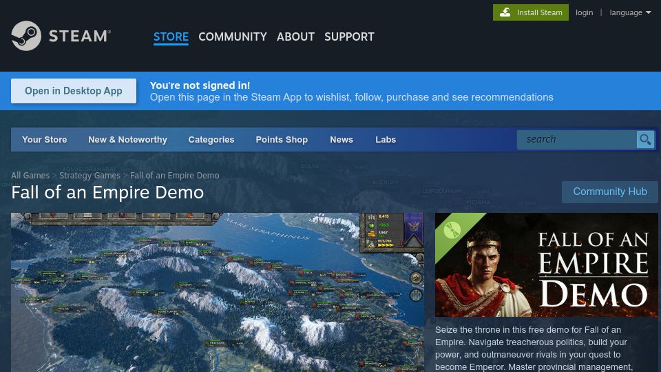 Screenshot of store.steampowered.com: Show HN: A Demo for a Strategy Game