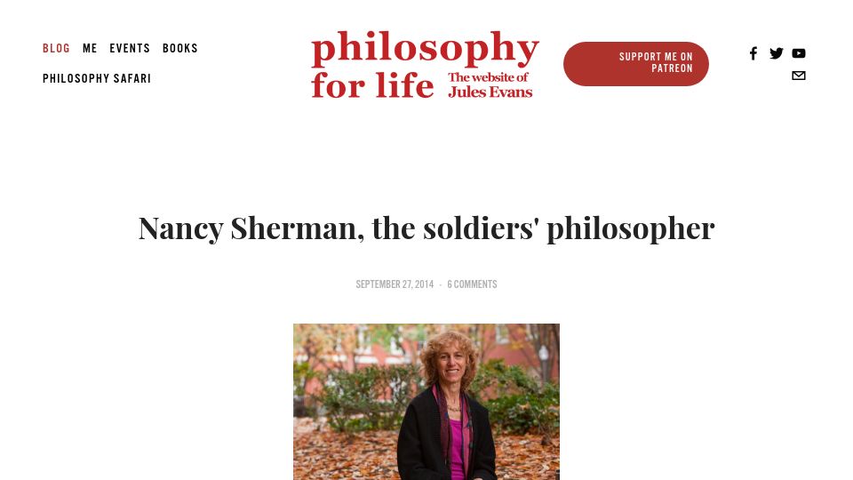 Screenshot of philosophyforlife.org: The Soldiers' Philosopher (2014)