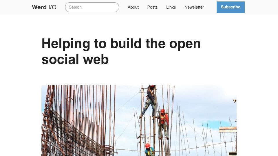 Screenshot of werd.io: Helping to build the open social web