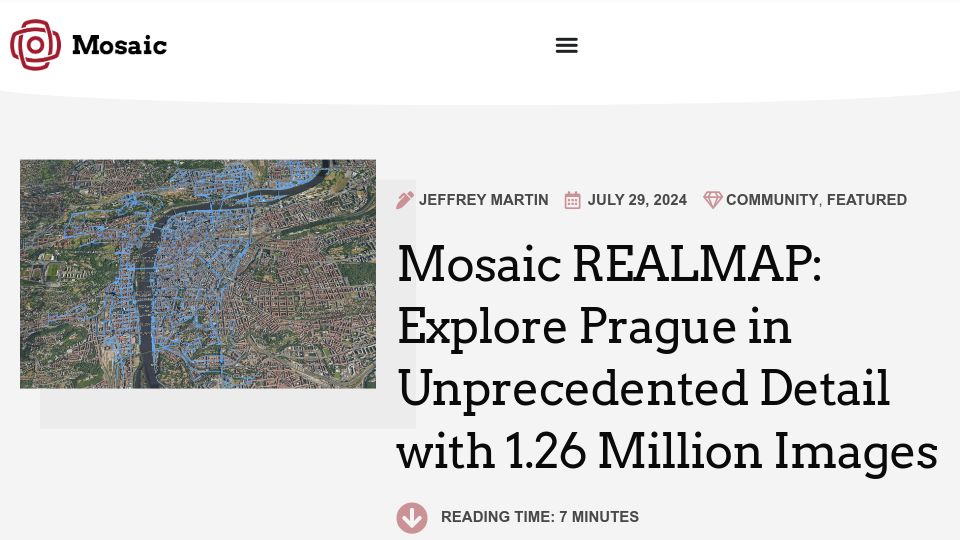 Screenshot of mosaic51.com: Mosaic REALMAP: Explore Prague in detail with 1.26M images