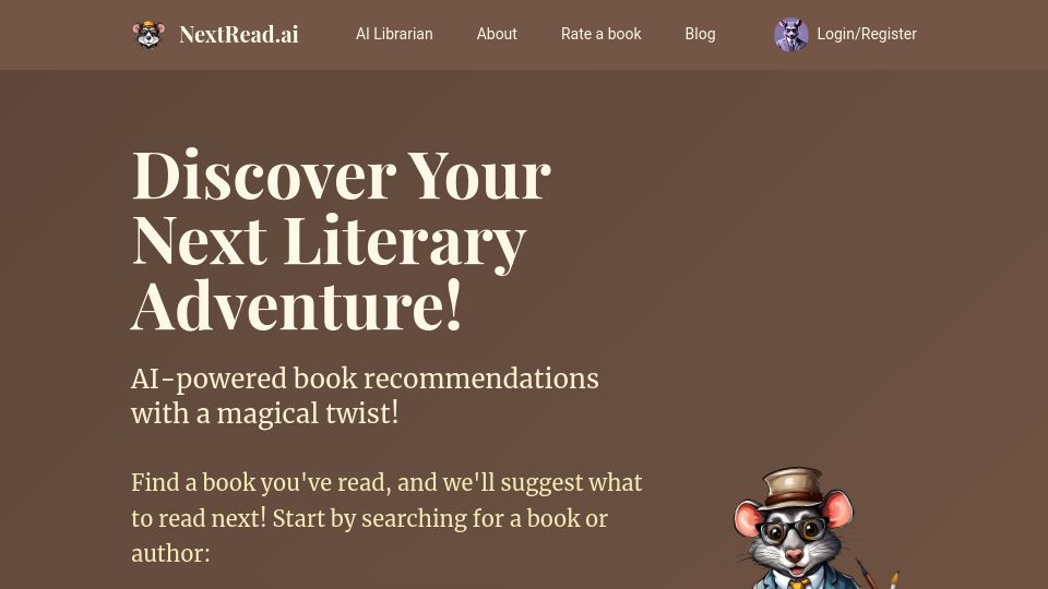 Screenshot of nextread.ai: Show HN: Nextread.ai – Find you next book to read much easier