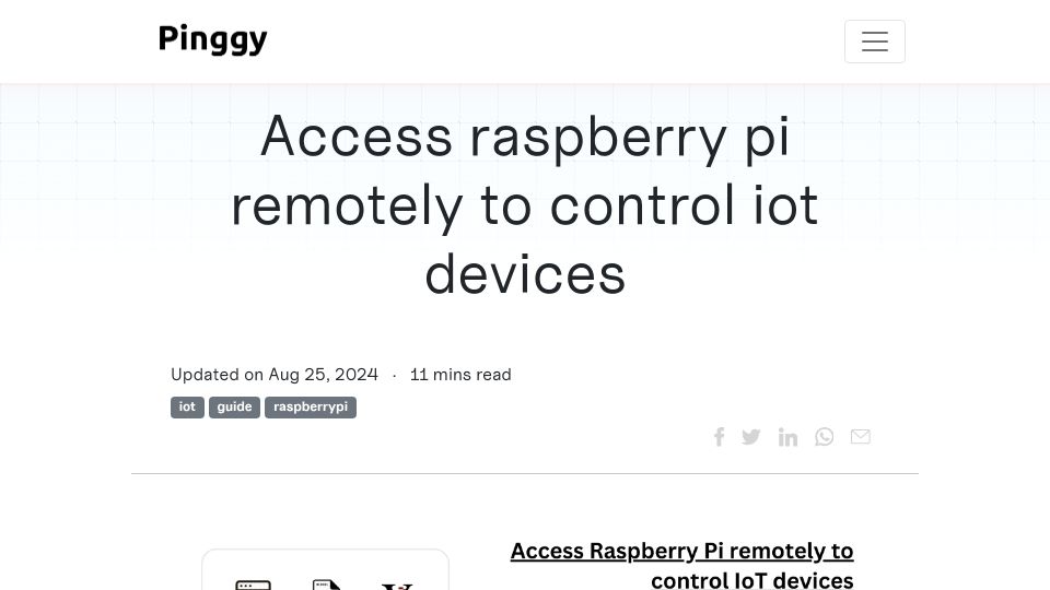 Screenshot of pinggy.io: Access your Raspberry Pi without a public IP