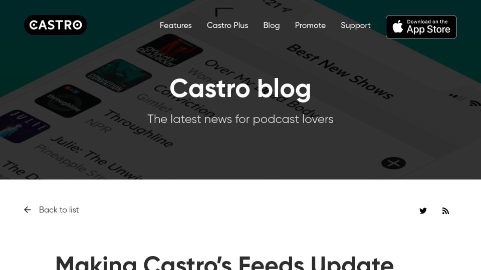 Screenshot of castro.fm: Making Castro’s Feeds Update Faster the Lazy Way